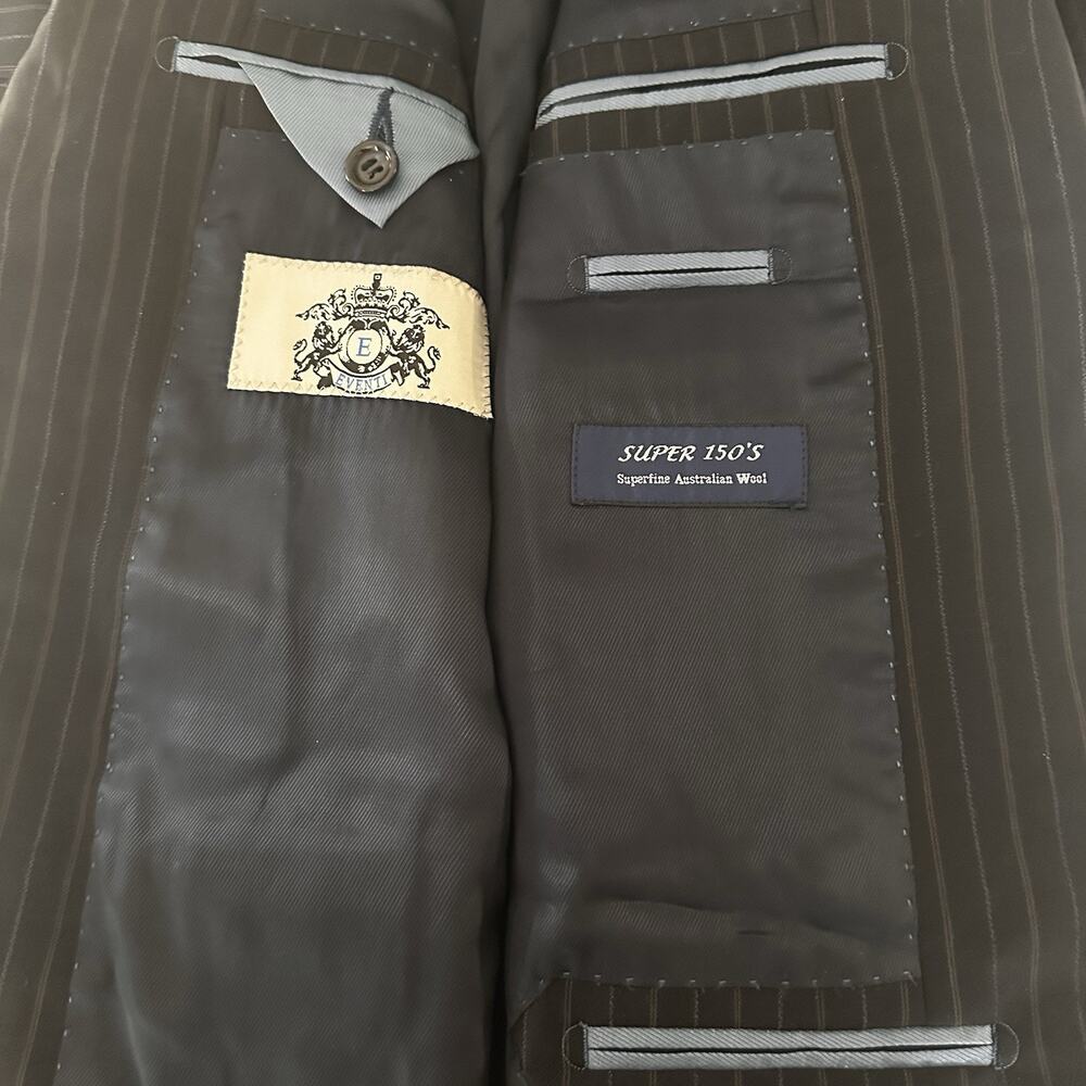 Abito Sartoriale Blazer Sport Coat Men US 38 R Navy Super 150 Subtle pinstripe - Picture 12 of 16